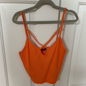 Orange Zara cropped tank top